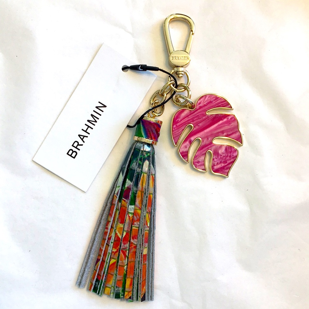 Brahmin Palm Leaf Utopia Tassel NWT